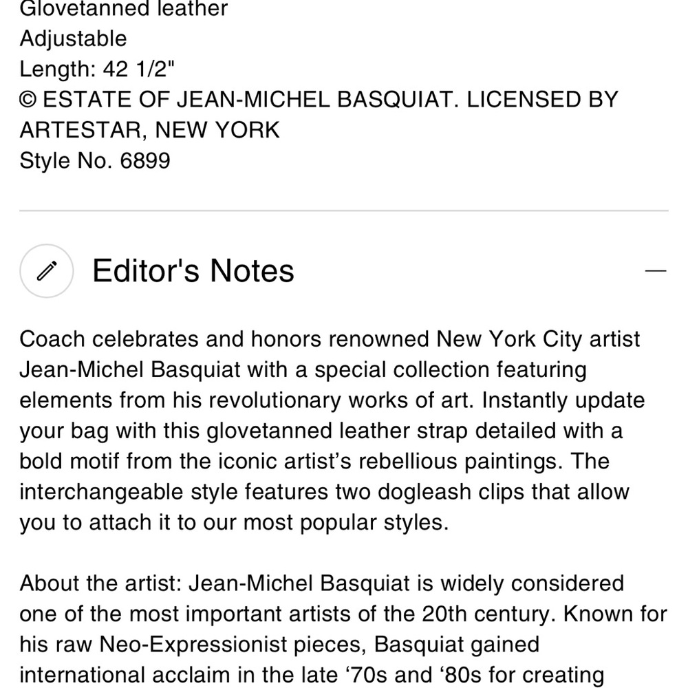 Coach X Jean Michel Basquiat Novelty Strap - Picture 3 of 5